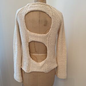 Cut out Back Cream Sweater